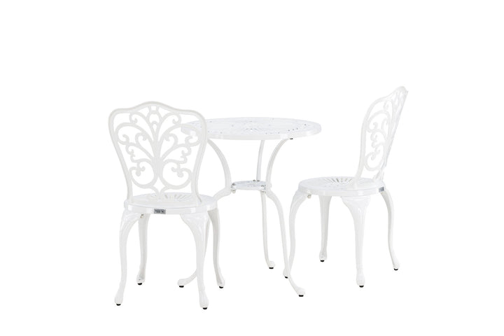 Venture Home Nandin Cafetset Aluminium - white / 2 chairs +  table ø60