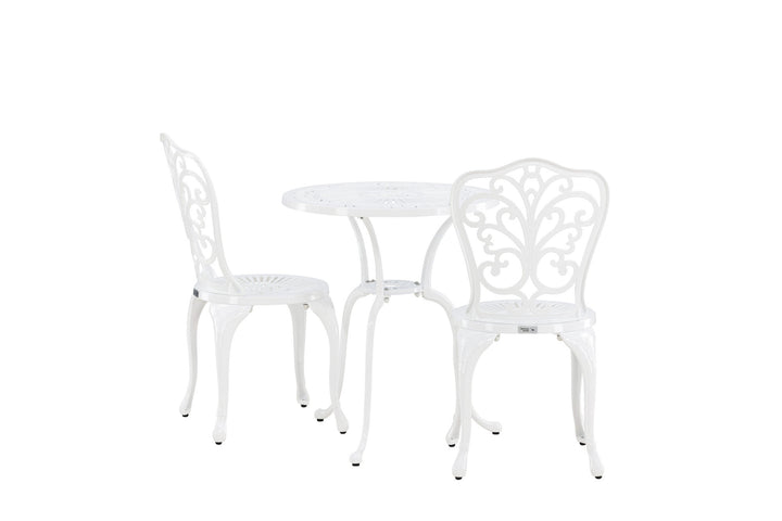 Venture Home Nandin Cafetset Aluminium - white / 2 chairs +  table ø60