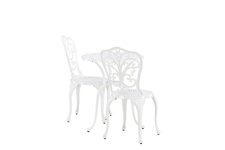 Venture Home Nandin Cafetset Aluminium - white / 2 chairs +  table ø60