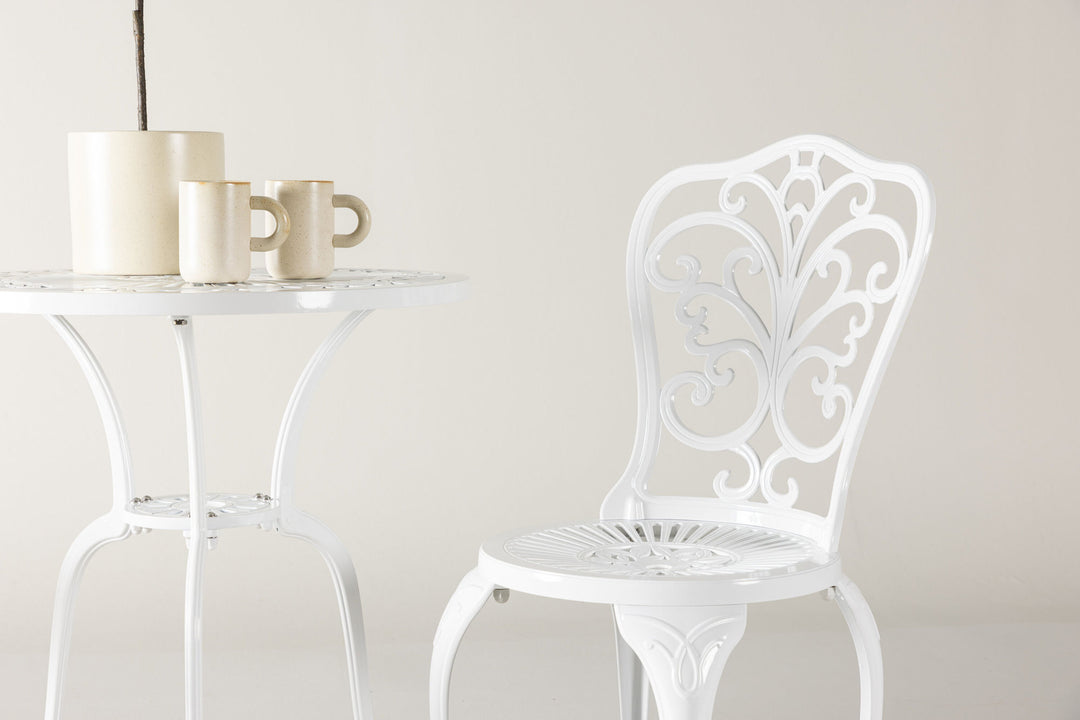 Venture Home Nandin Cafetset Aluminium - white / 2 chairs +  table ø60