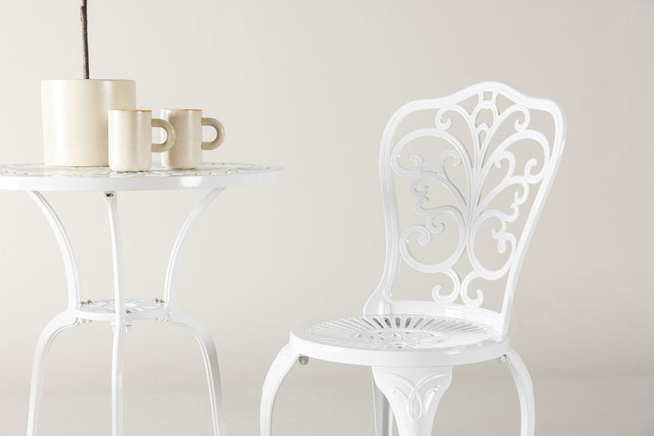 Venture Home Nandin Cafetset Aluminium - white / 2 chairs +  table ø60