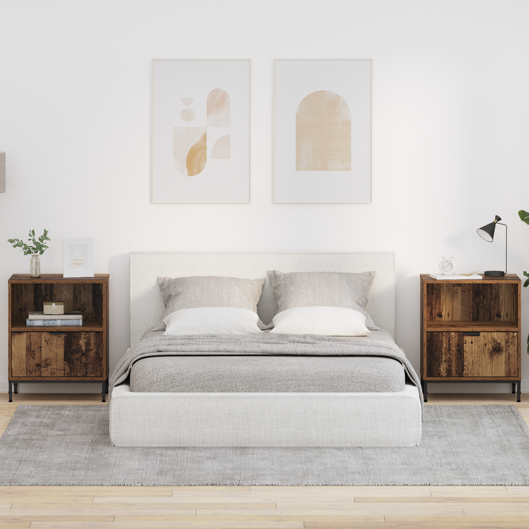 Natskab 2 pcs Gammelt træ 49 x 36 x 61 cm Konstrueret træ