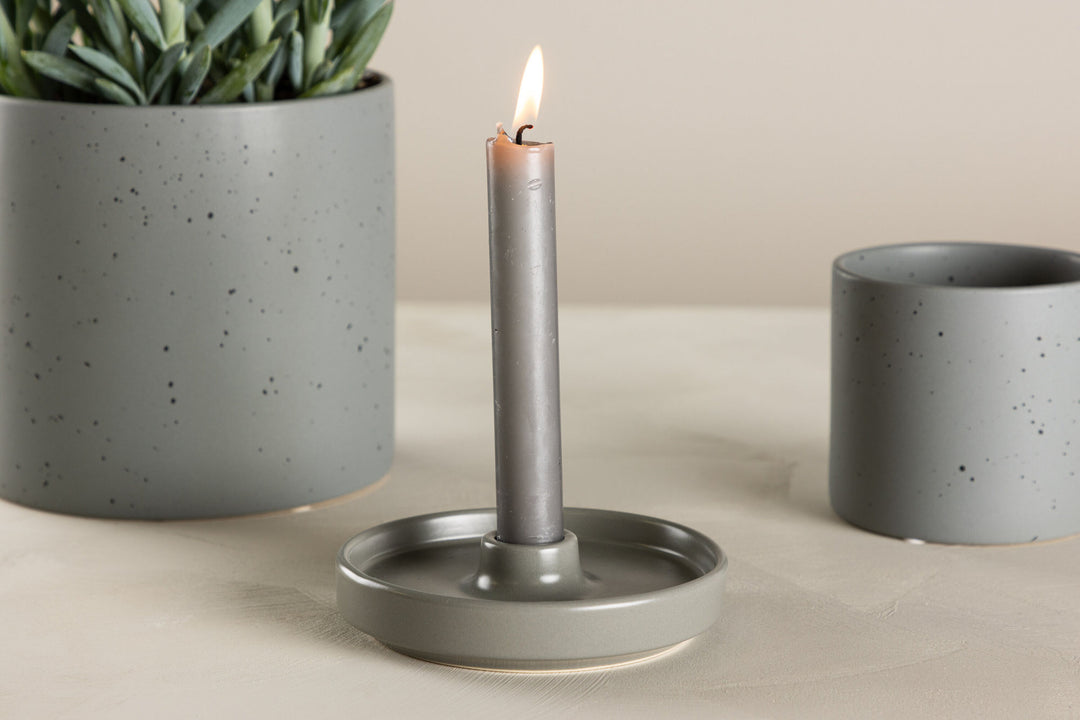 Venture Home Bette Candlestick - Grey - W13*H4cm