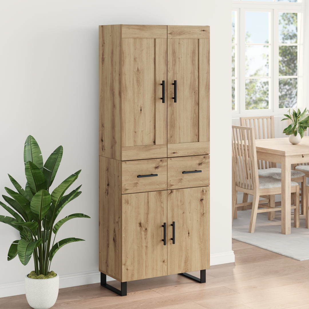 Highboard Artisan Egetræ 69,5 x 34 x 180 cm Konstrueret træ
