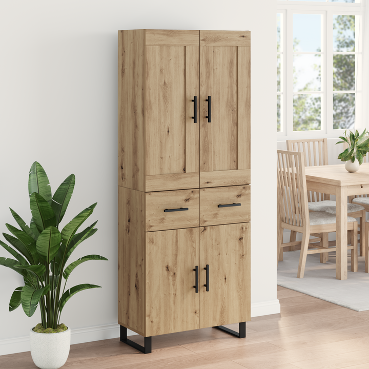 Highboard Artisan Egetræ 69,5 x 34 x 180 cm Konstrueret træ
