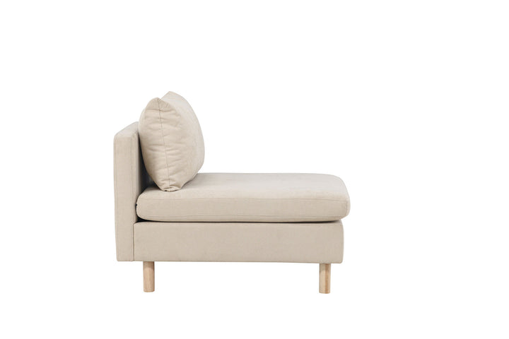 Venture Home Zero Single Sofa - Woodlook / Beige Fabric