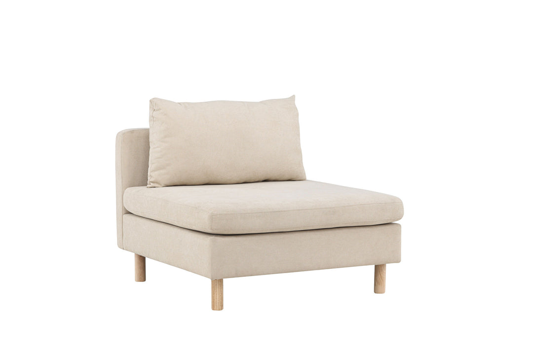 Venture Home Zero Single Sofa - Woodlook / Beige Fabric