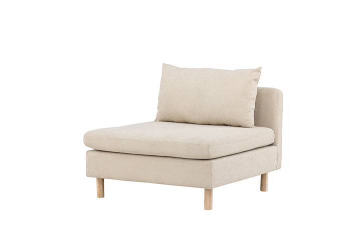 Venture Home Zero Single Sofa - Woodlook / Beige Fabric