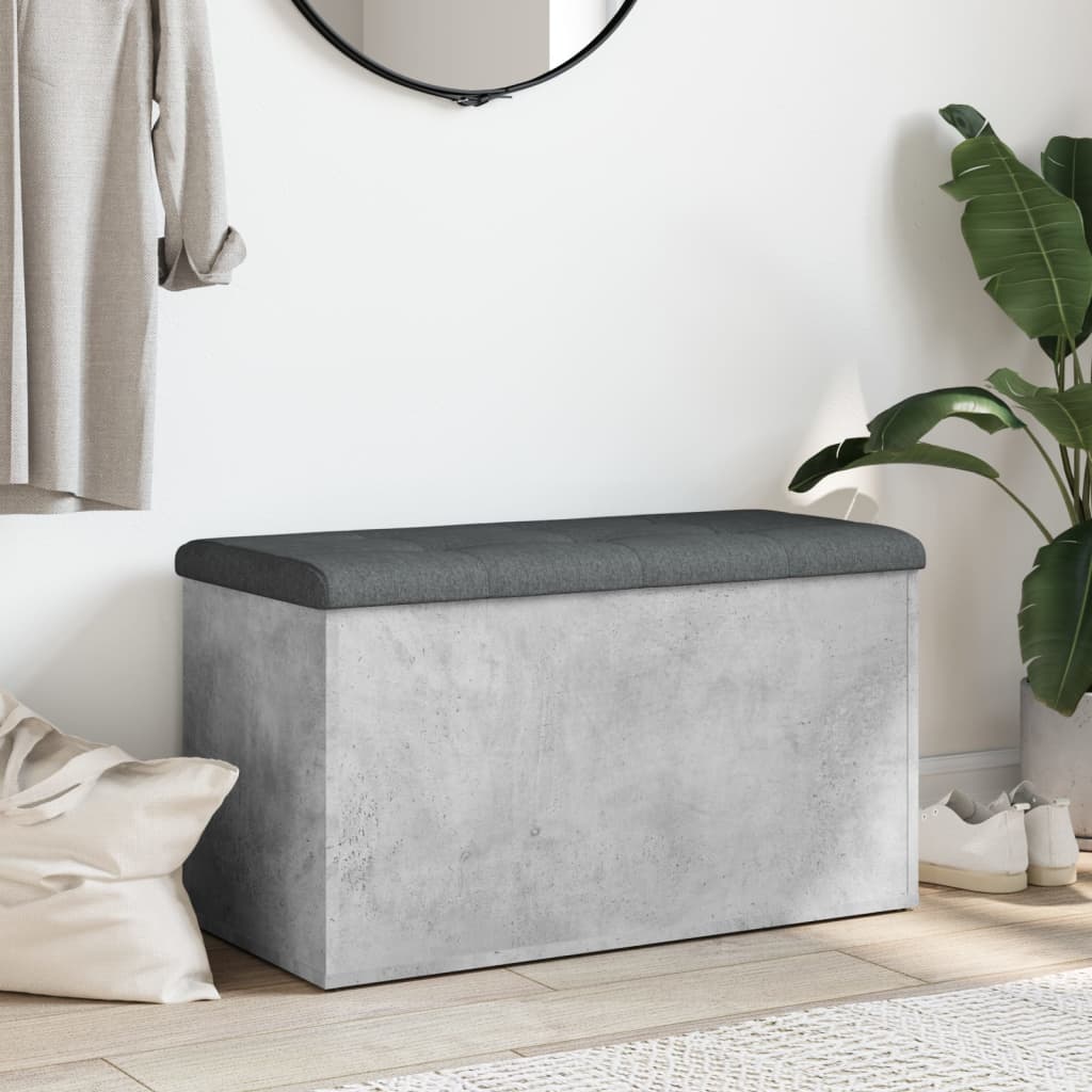 opbevaringsbænk 82x42x45 cm konstrueret træ betongrå
