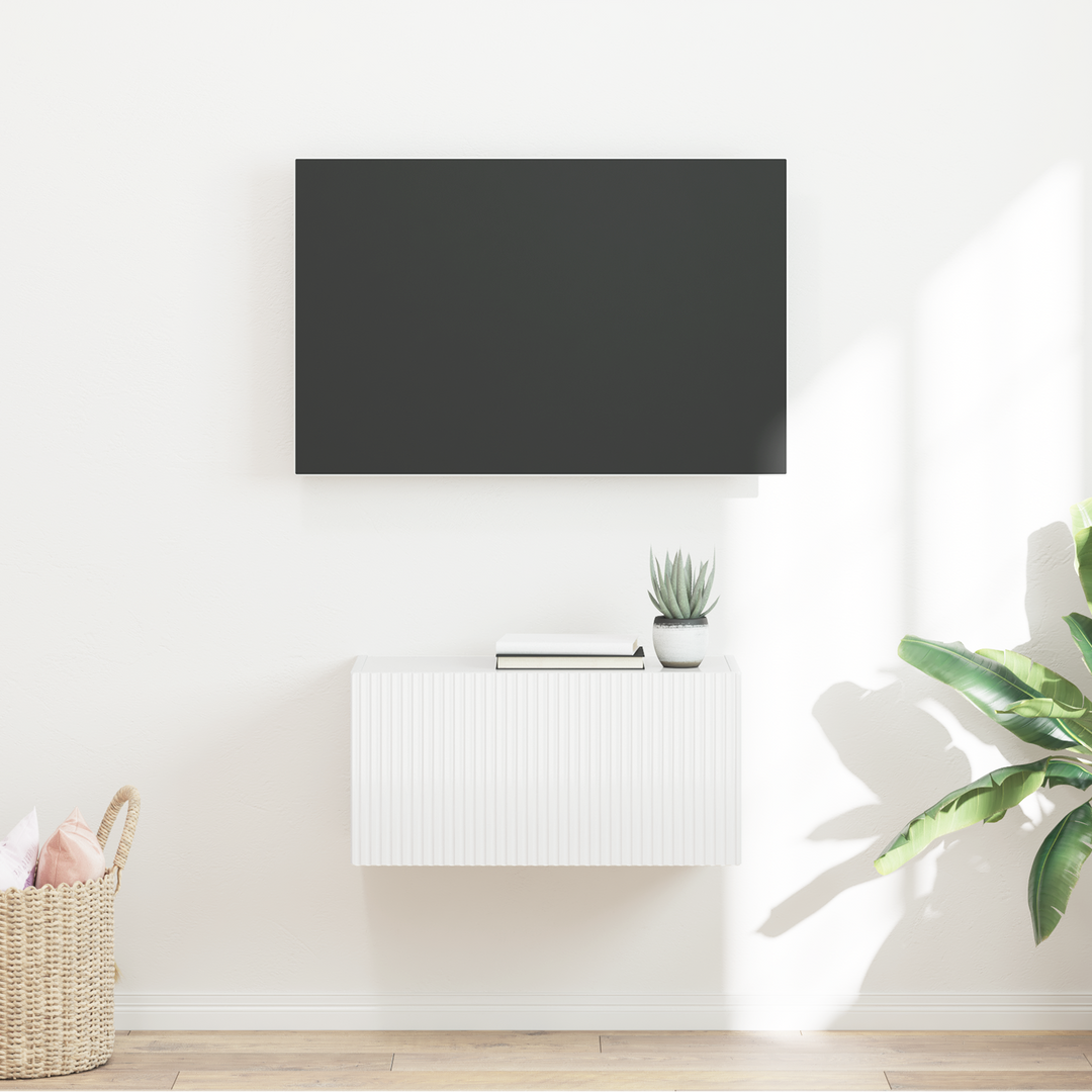 TV vægskab Gloss Hvid 60 x 31 x 29,5 cm Konstrueret træ