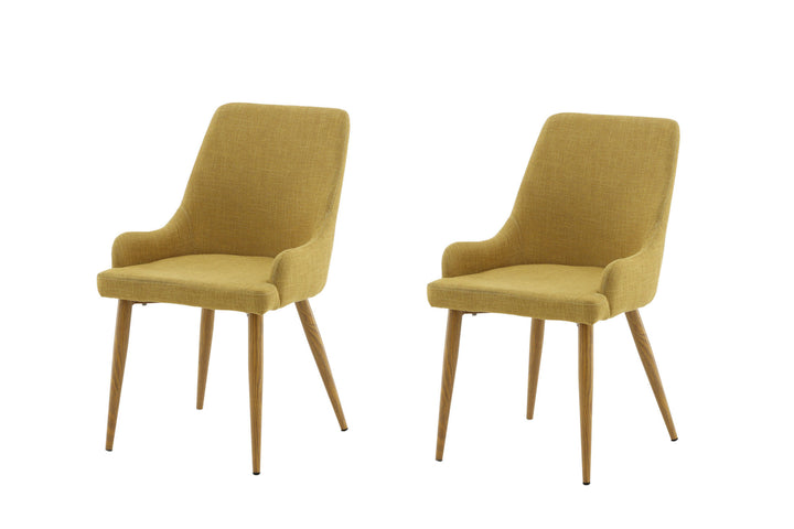 Venture Home Plaza Matstol 2-pack - Ek-Look / Senapsgul
