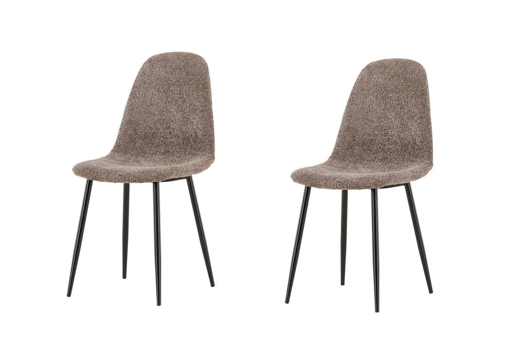 Venture Home Polar Dining Chair 2-pack - Black /  Grey boucle