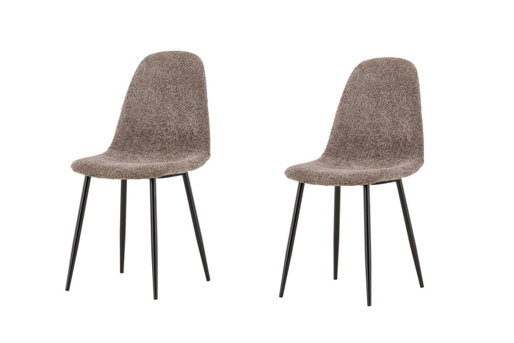 Venture Home Polar Dining Chair 2-pack - Black /  Grey boucle