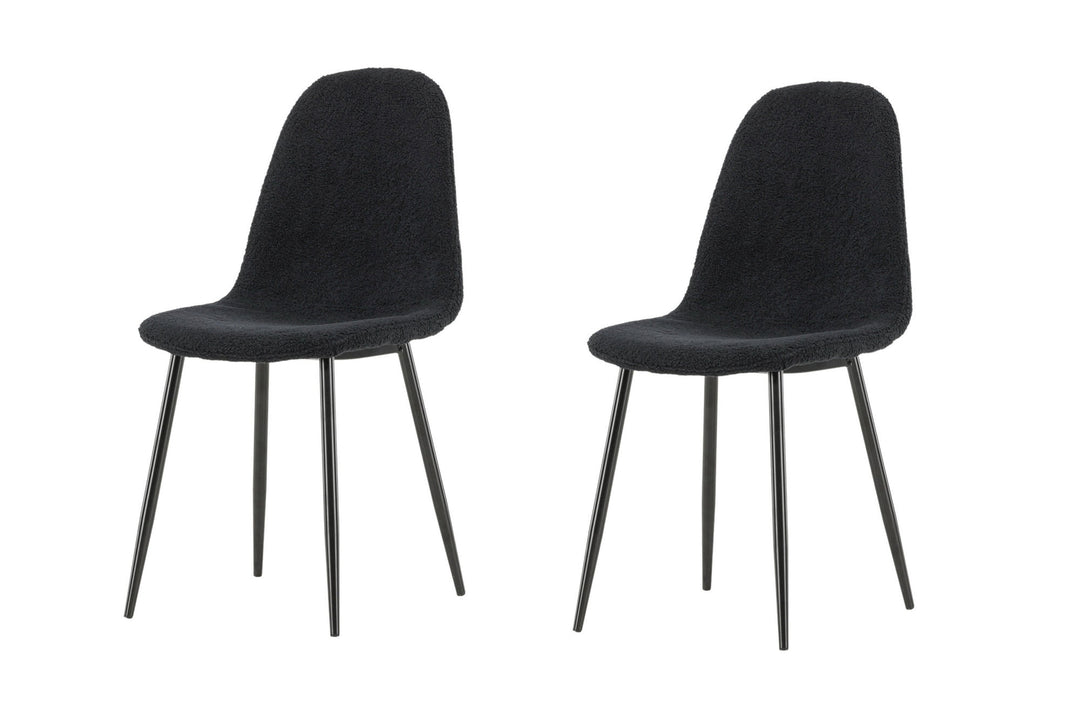 Venture Home Polar Dining Chair 2-pack - Black  / Black Teddy / FSC 100%