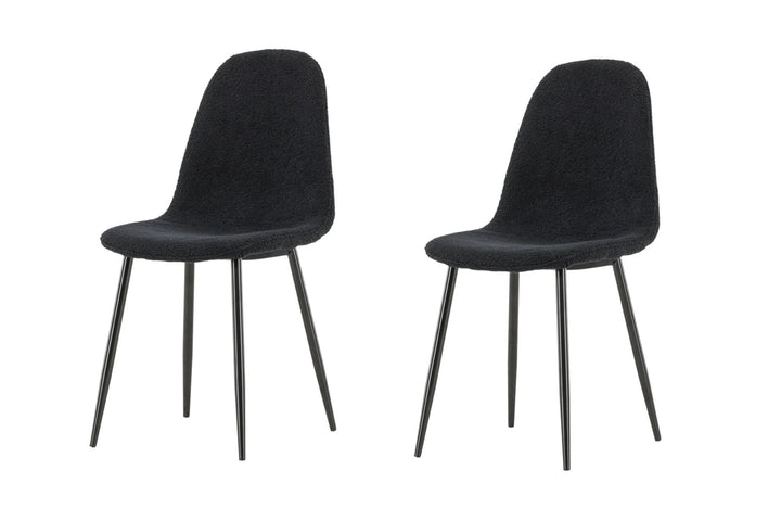 Venture Home Polar Dining Chair 2-pack - Black  / Black Teddy / FSC 100%