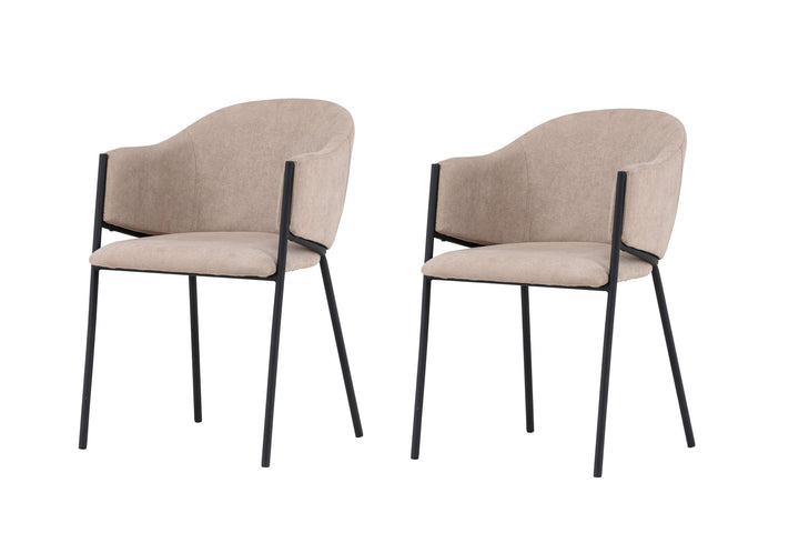 Venture Home Evelina Dining Chair 2-pack - Black  /  Beige