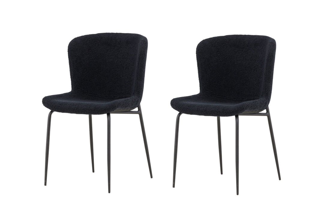 Venture Home Modesto Dining Chair 2-pack - Black /  Black Teddy