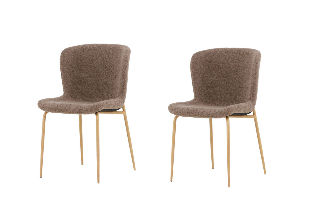 Venture Home Modesto Dining Chair 2-pack - Mocca /  Brown boucle