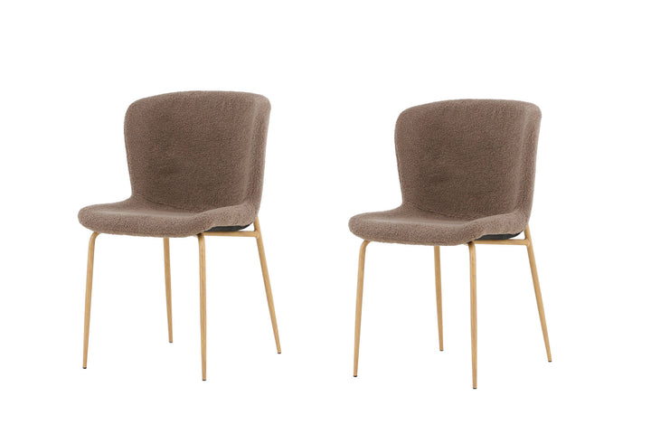 Venture Home Modesto Dining Chair 2-pack - Mocca /  Brown boucle