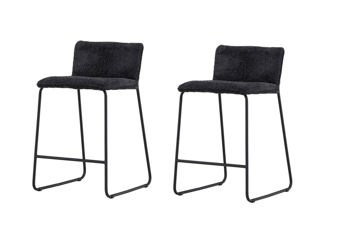 Venture Home Bisbee Bar Chair 2-pack - Black boucle /