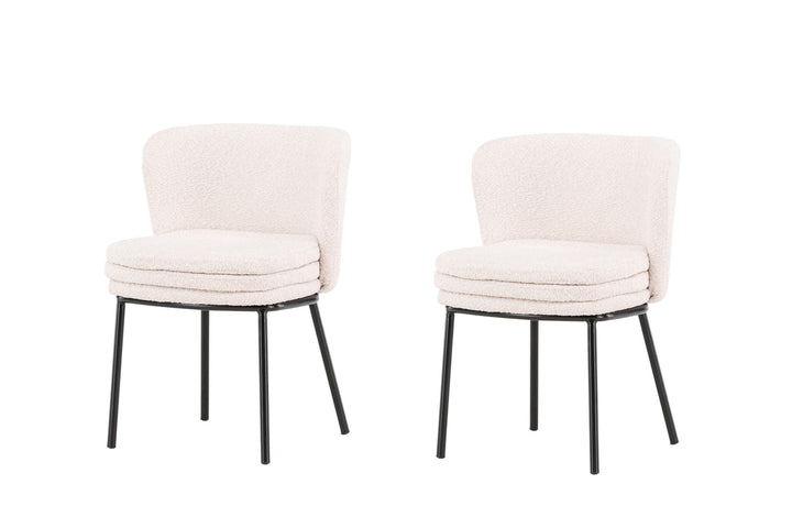 Venture Home Agnes  Dining Chair 2-pack - Black  / White Boucle