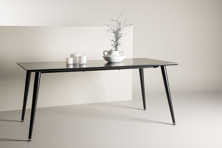 Venture Home Dipp Dining Table - 180*90cm - Black Veneer / all black legs