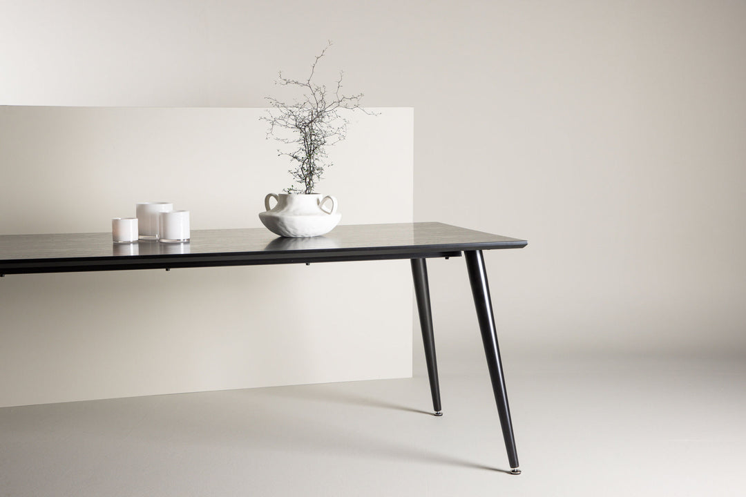 Venture Home Dipp Dining Table - 180*90cm - Black Veneer / all black legs
