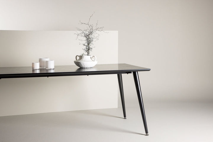 Venture Home Dipp Dining Table - 180*90cm - Black Veneer / all black legs