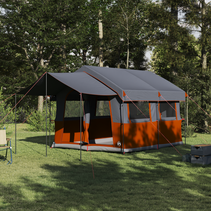 Familietelt til 4 personer Grå og orange 324 x 255 x 230 cm
