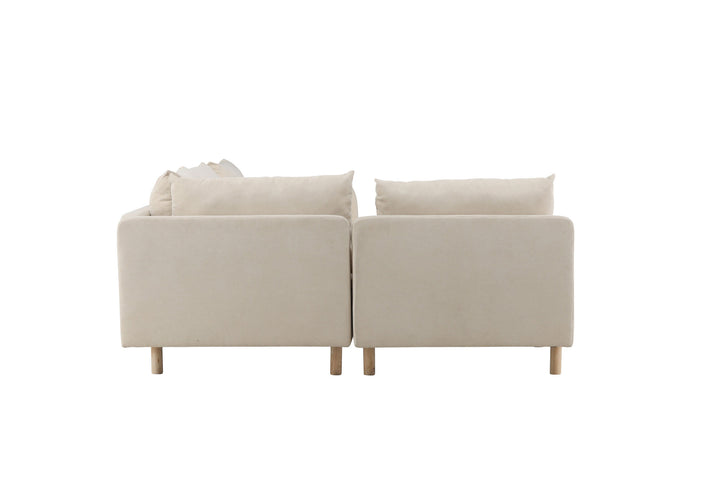 Venture Home Zero Corner Sofa - Woodlook / Beige Fabric