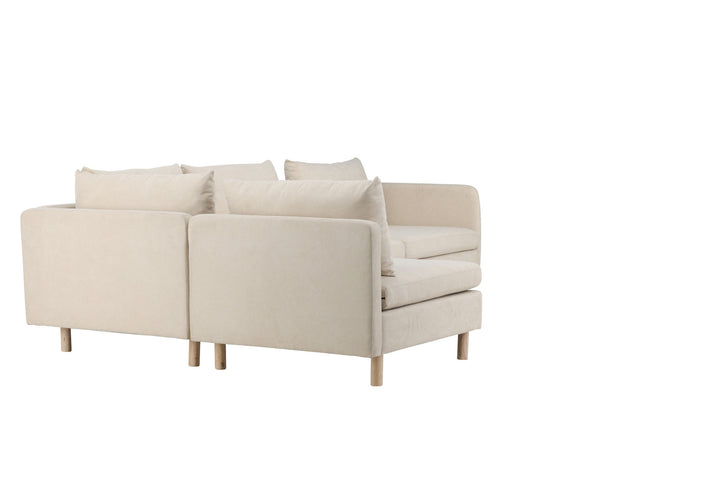 Venture Home Zero Corner Sofa - Woodlook / Beige Fabric