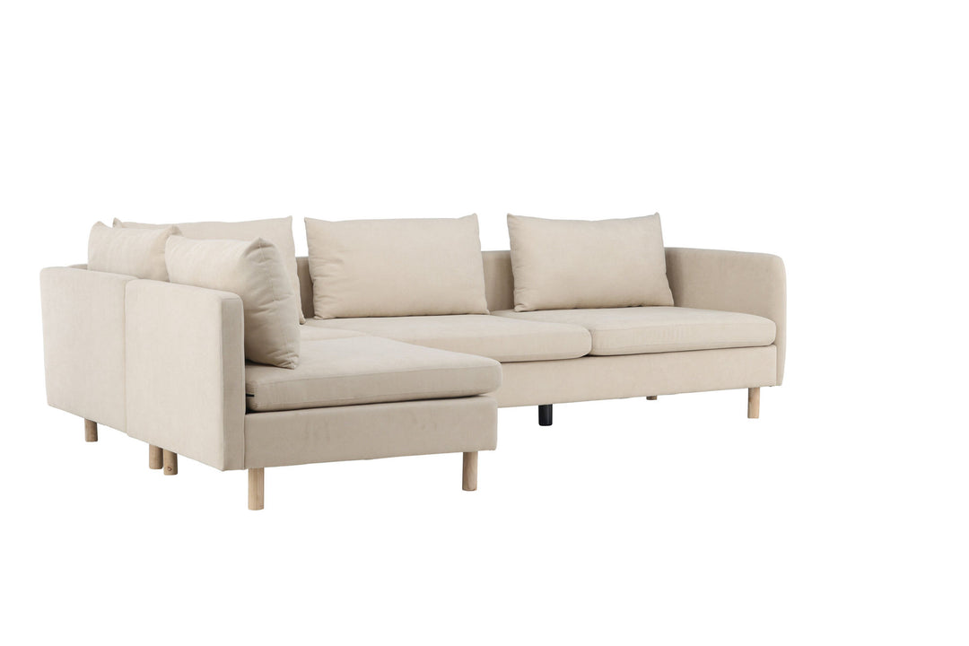 Venture Home Zero Corner Sofa - Woodlook / Beige Fabric