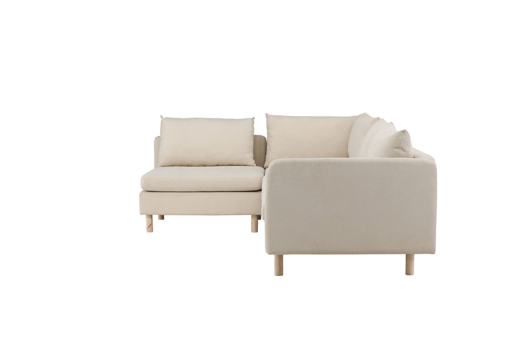 Venture Home Zero Corner Sofa - Woodlook / Beige Fabric