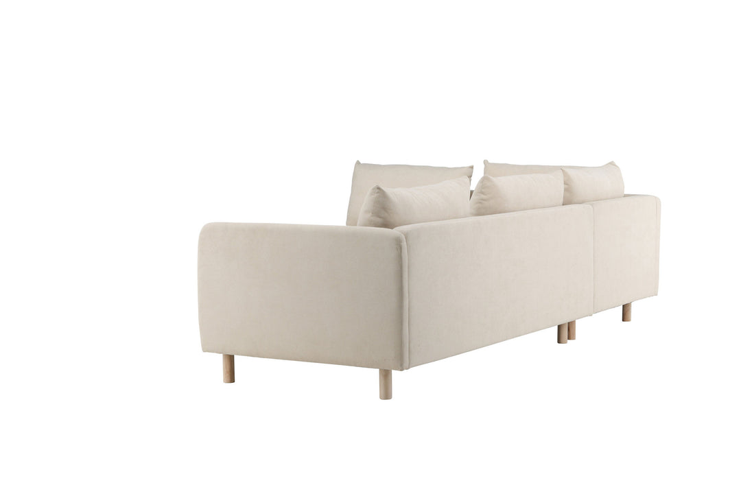 Venture Home Zero Corner Sofa - Woodlook / Beige Fabric