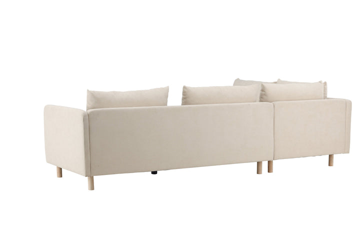 Venture Home Zero Corner Sofa - Woodlook / Beige Fabric