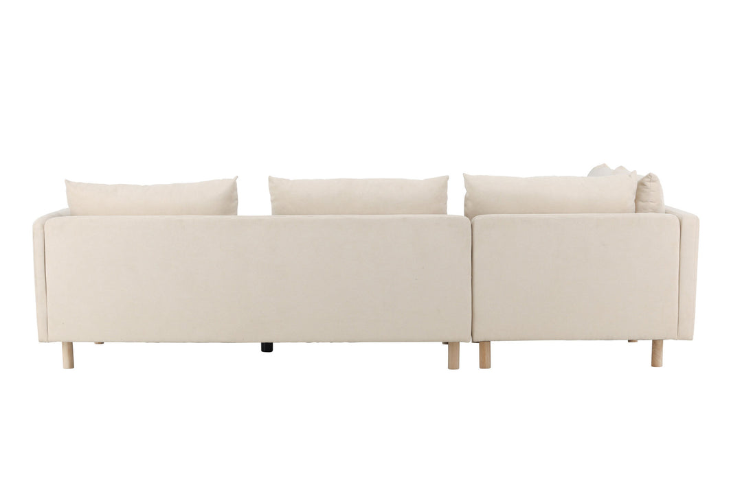 Venture Home Zero Corner Sofa - Woodlook / Beige Fabric