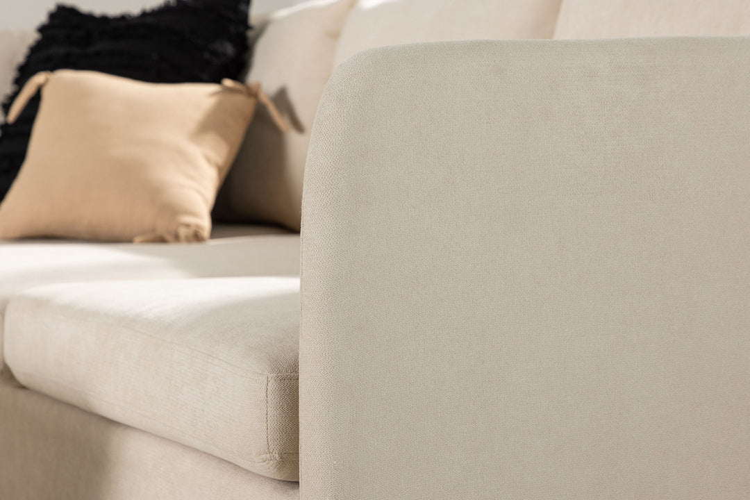 Venture Home Zero Corner Sofa - Woodlook / Beige Fabric
