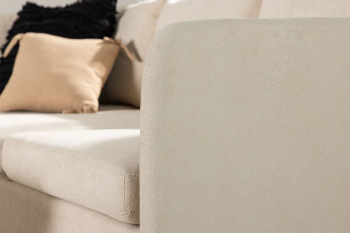 Venture Home Zero Corner Sofa - Woodlook / Beige Fabric