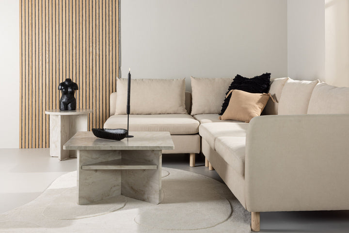 Venture Home Zero Corner Sofa - Woodlook / Beige Fabric