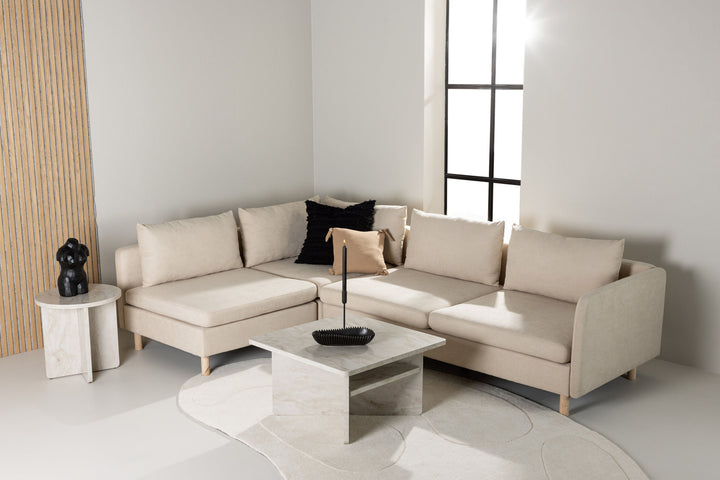 Venture Home Zero Corner Sofa - Woodlook / Beige Fabric