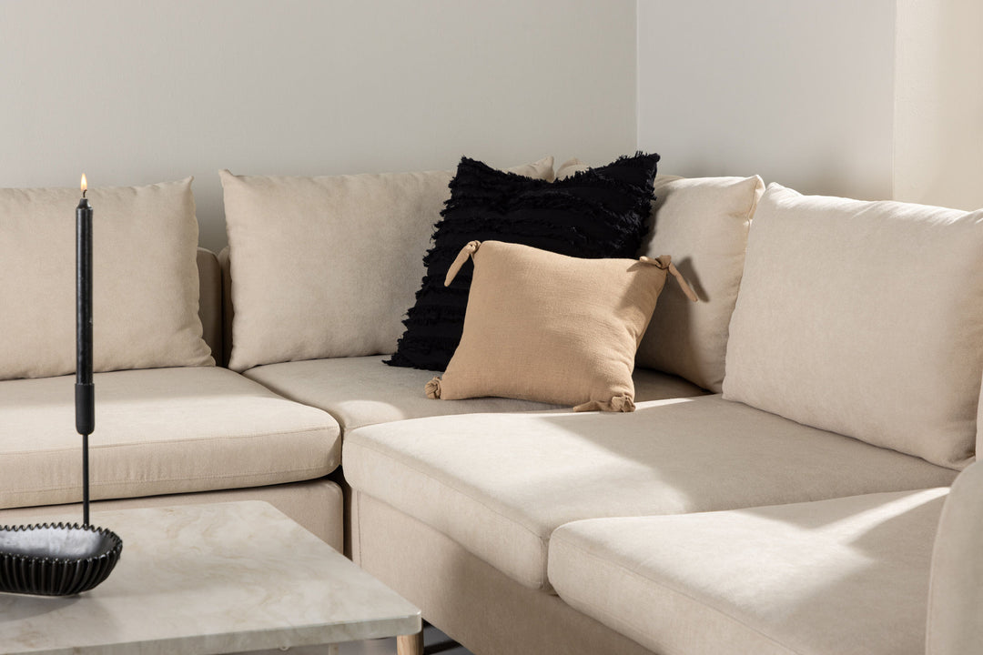 Venture Home Zero Corner Sofa - Woodlook / Beige Fabric