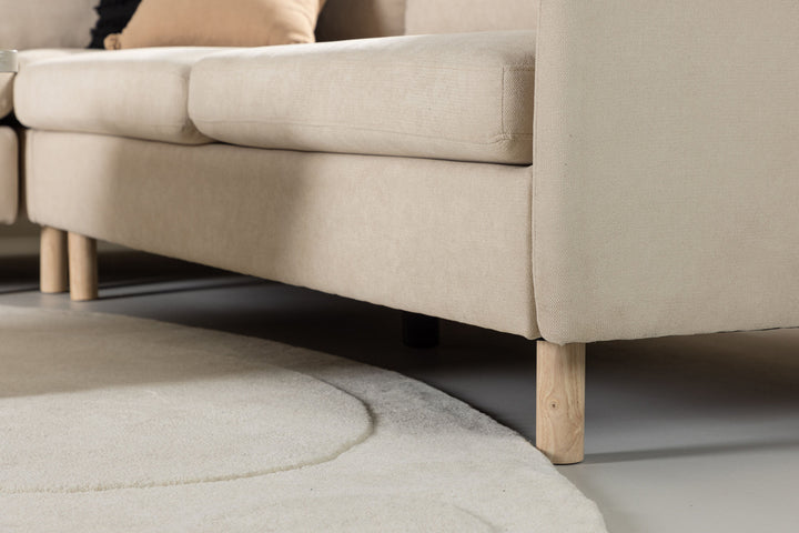Venture Home Zero Corner Sofa - Woodlook / Beige Fabric