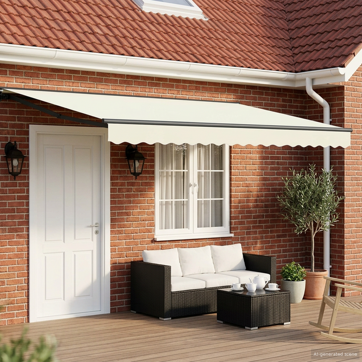 Elektrisk Utrækkelig Markise Creme og antracit 4 × 3 m