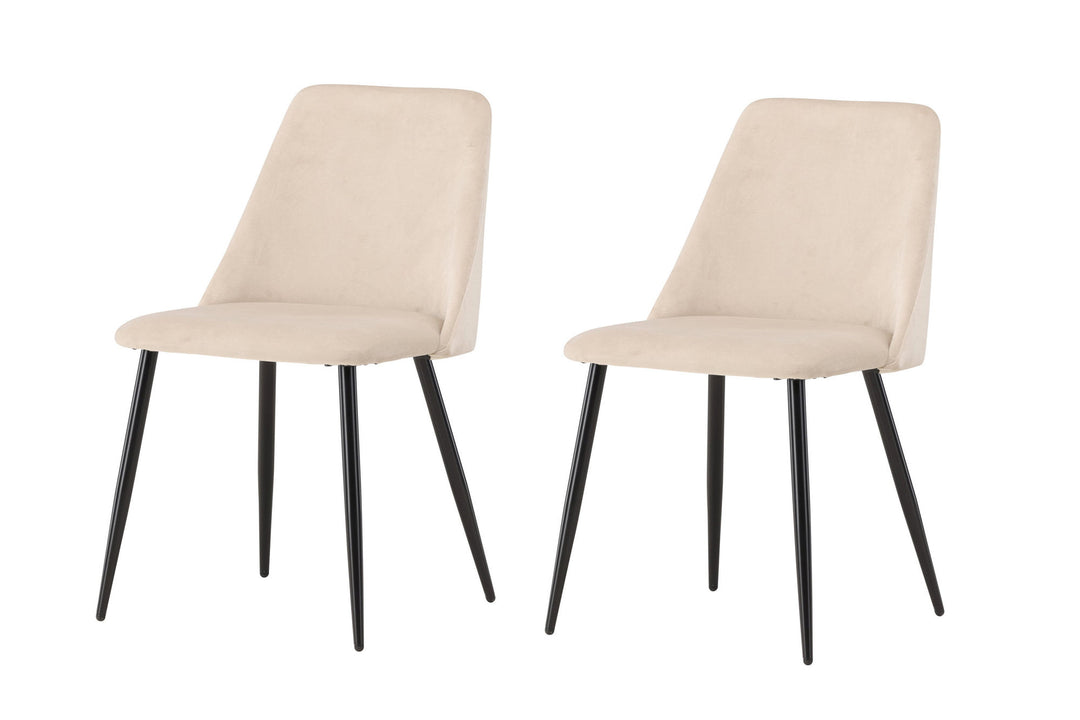 Venture Home Night Dining Chair 2-pack - Black  / Beige Velvet