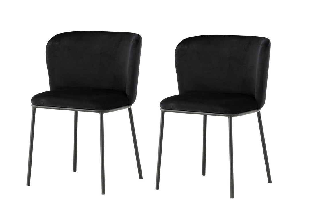 Venture Home Edina Dining Chair 2-pack - Black  / Black Velvet