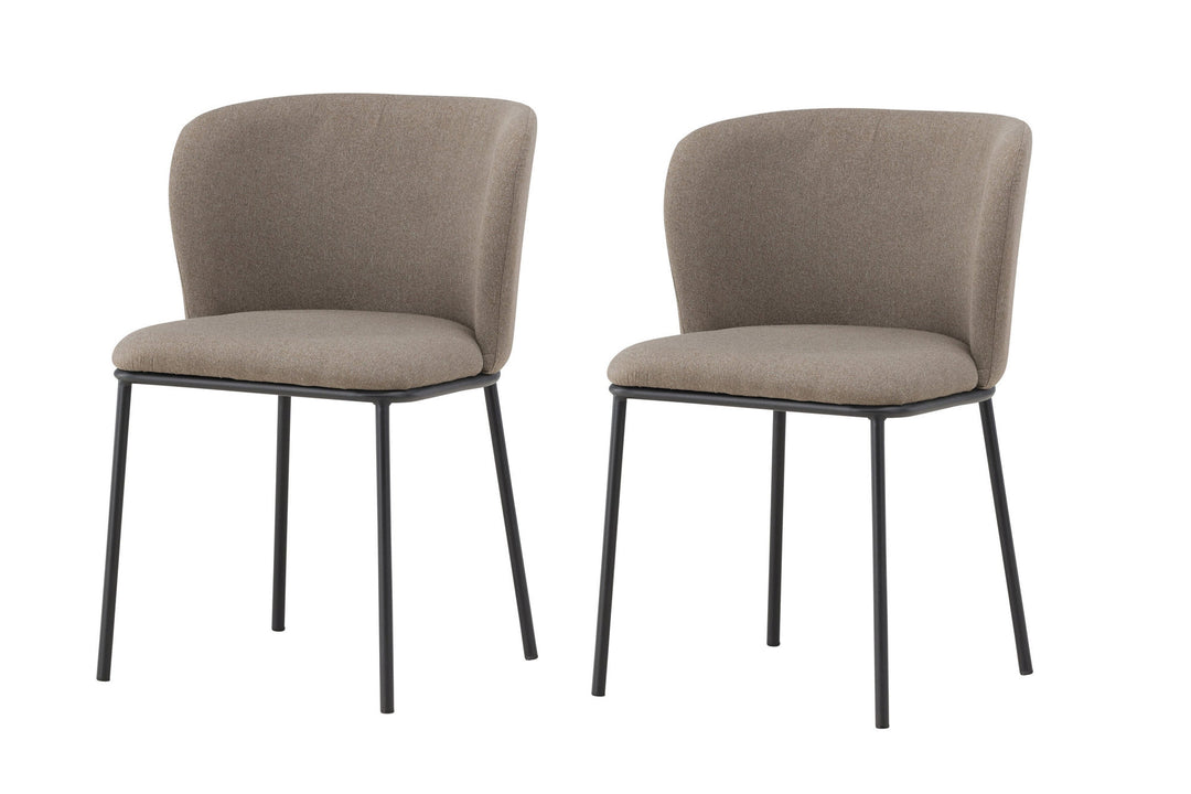 Venture Home Edina Dining Chair 2-pack - Black  / Brown Linen