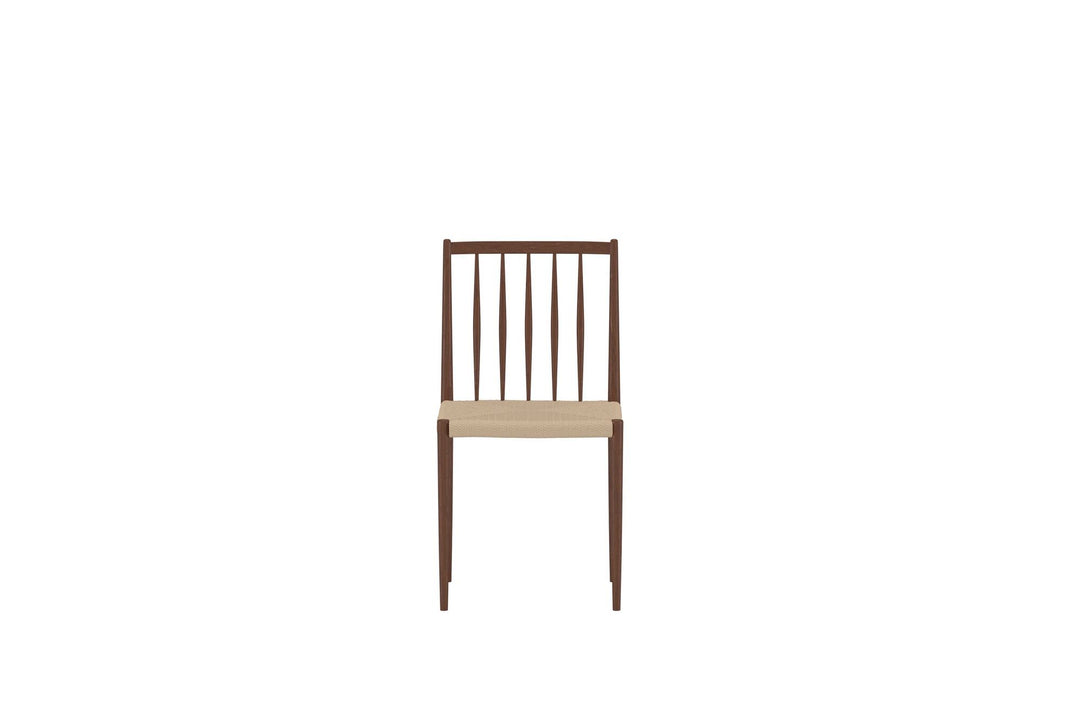 Venture Home Enes Spisebordsstol - 2-pak - Stål Mocca / Beige Reb