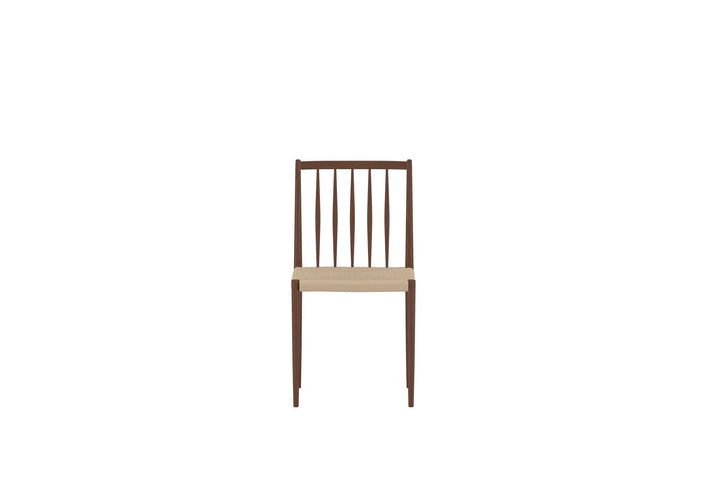 Venture Home Enes Spisebordsstol - 2-pak - Stål Mocca / Beige Reb