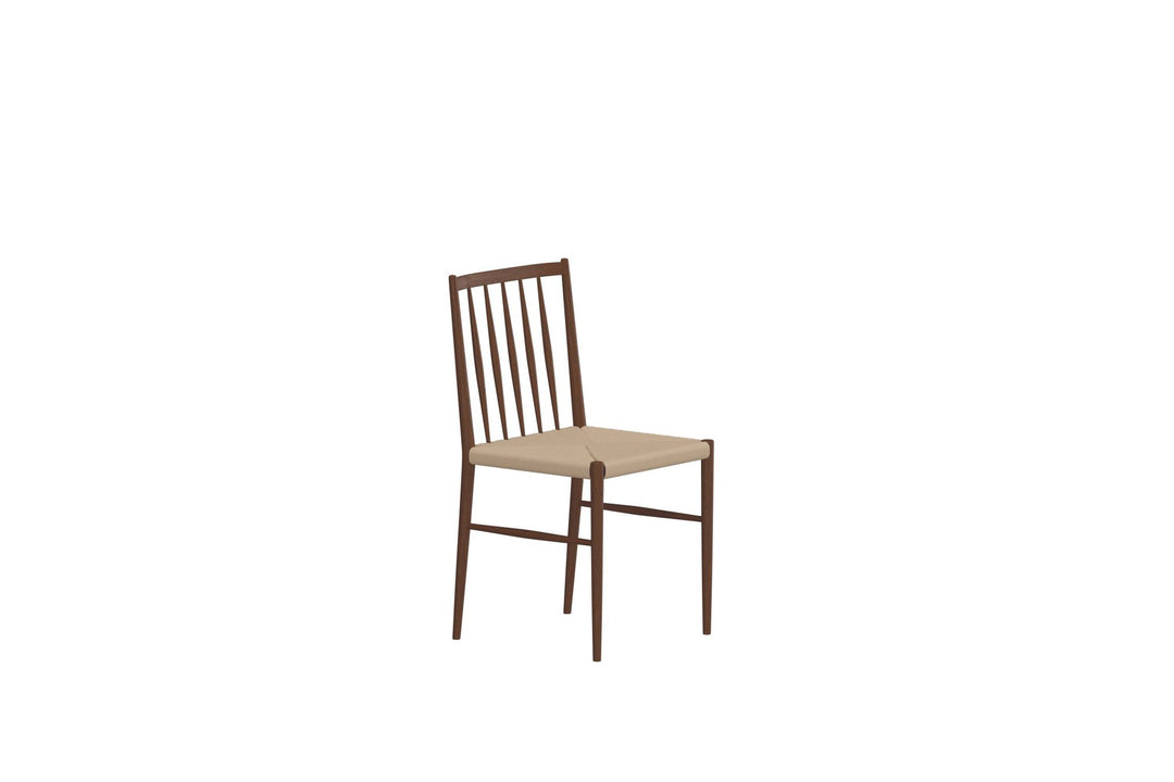 Venture Home Enes Spisebordsstol - 2-pak - Stål Mocca / Beige Reb