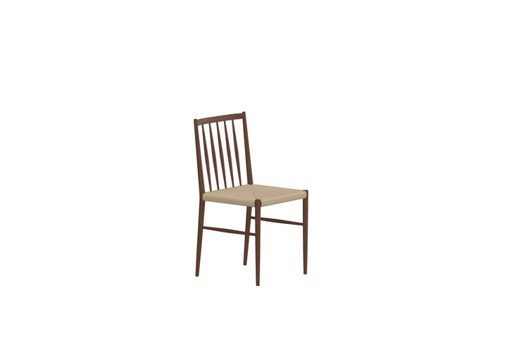 Venture Home Enes Spisebordsstol - 2-pak - Stål Mocca / Beige Reb